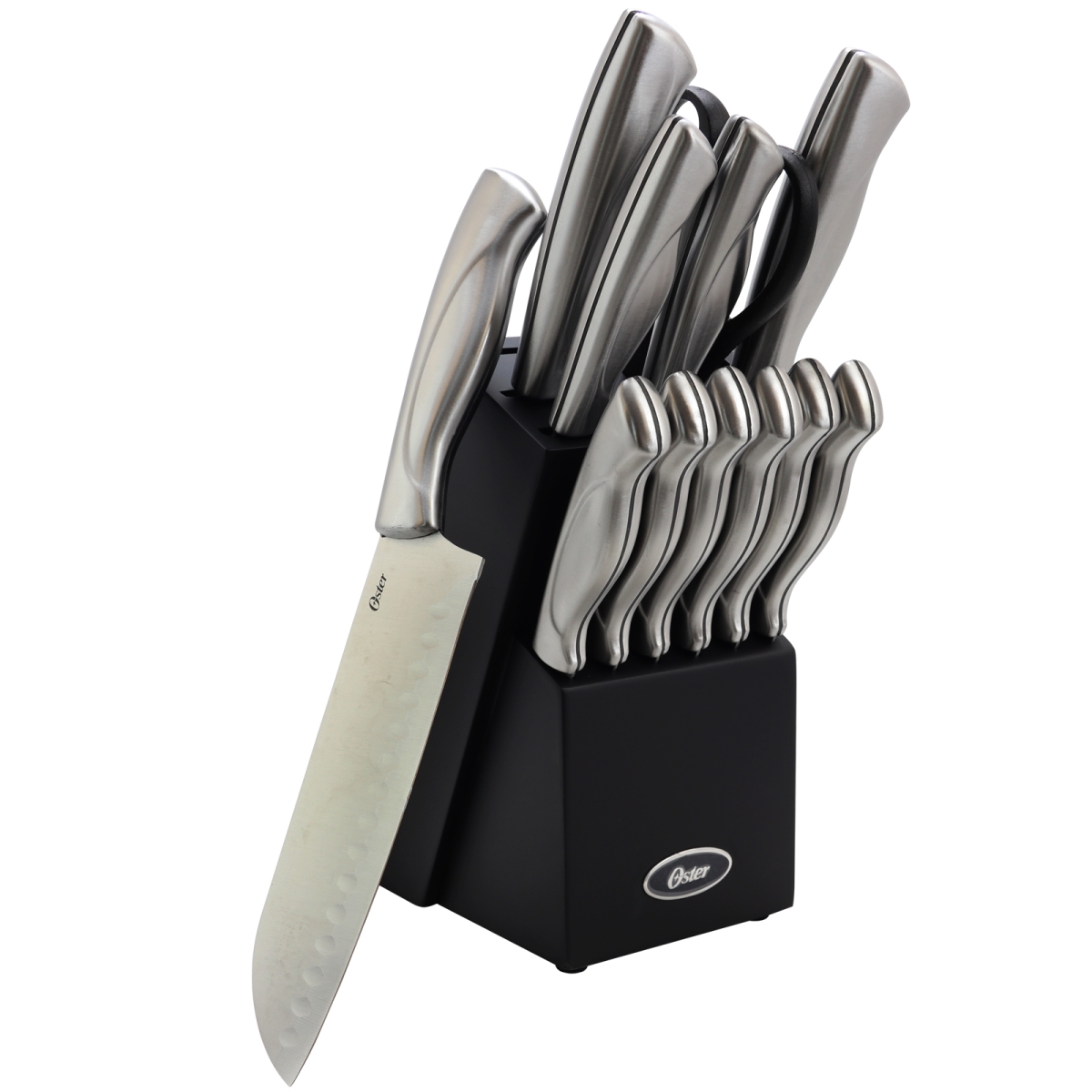 120725.13 Baldivia Stainless Steel Cutlery Set With Black Rubberwood Knife Block - 13 Piece