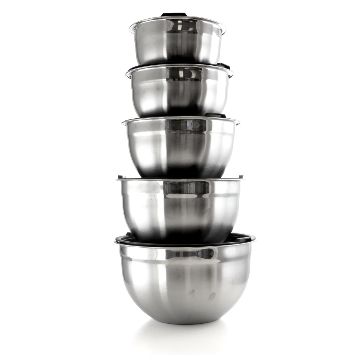 Mg-10l Multipurpose Non Slip Stackable Mixing Bowl Set With Plastic Lid - 5 Piece
