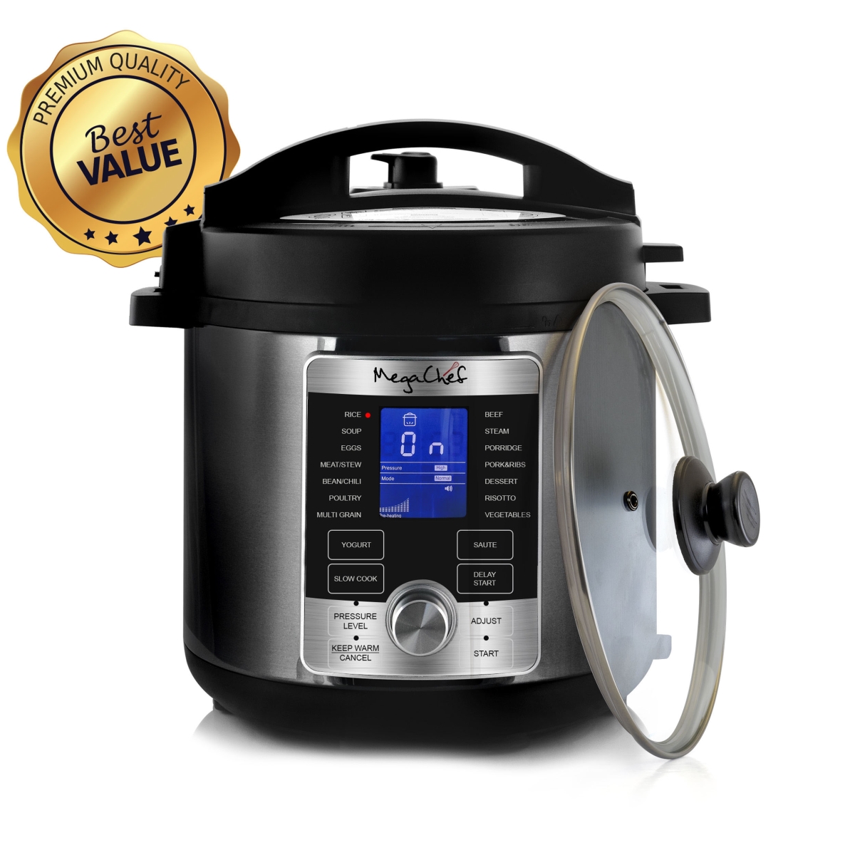 Mcpr-6100 6 Qt. Electric Digital Pressure Cooker With Lid, Stainless Steel