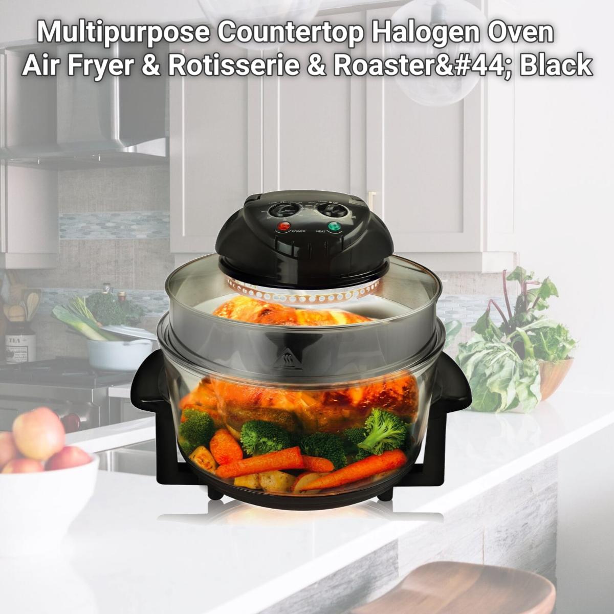 Picture of Megachef MCAI-860B Multipurpose Countertop Halogen Oven Air Fryer & Rotisserie & Roaster, Black