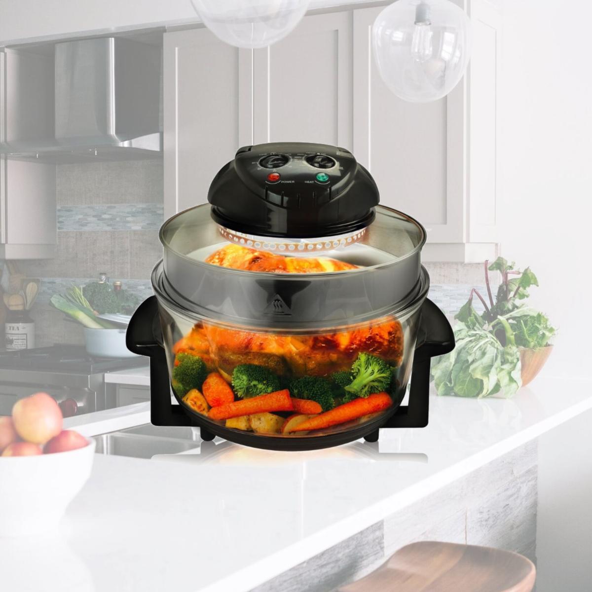 Picture of Megachef MCAI-860B Multipurpose Countertop Halogen Oven Air Fryer & Rotisserie & Roaster, Black