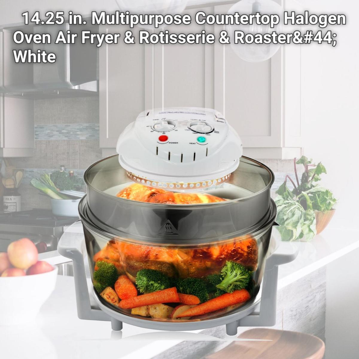 Picture of Megachef MCAI-850W 14.25 in. Multipurpose Countertop Halogen Oven Air Fryer & Rotisserie & Roaster, White