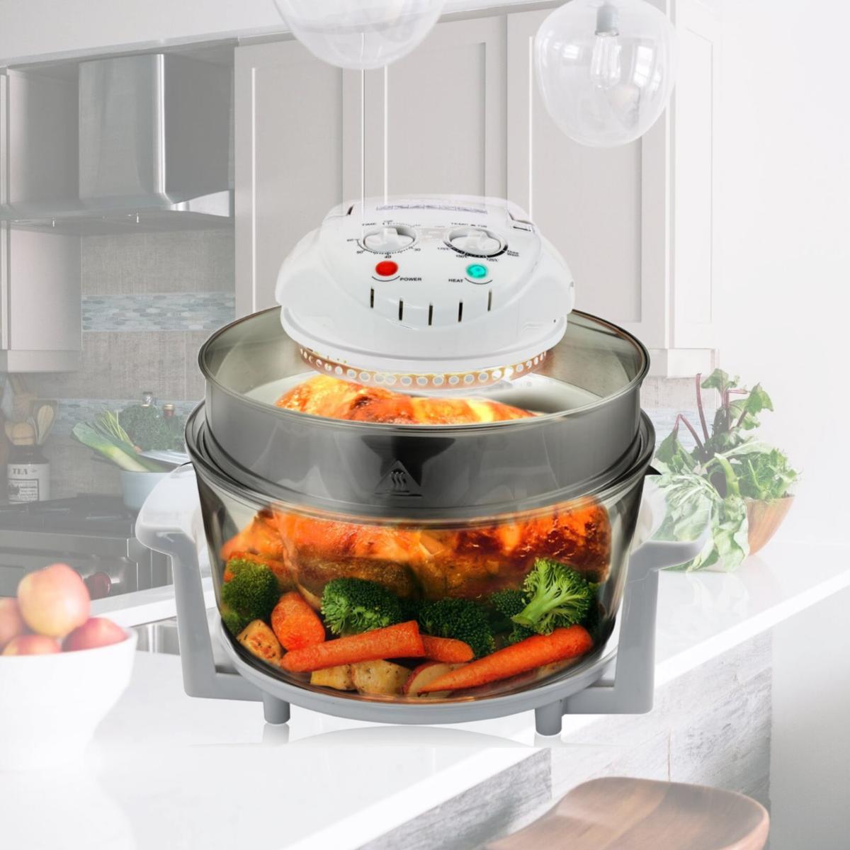 Picture of Megachef MCAI-850W 14.25 in. Multipurpose Countertop Halogen Oven Air Fryer & Rotisserie & Roaster, White