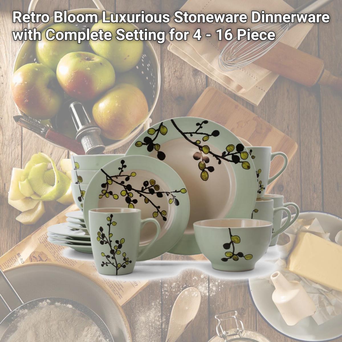 Picture of Elama EL-RETROBLOOM16 Retro Bloom Luxurious Stoneware Dinnerware with Complete Setting for 4 - 16 Piece