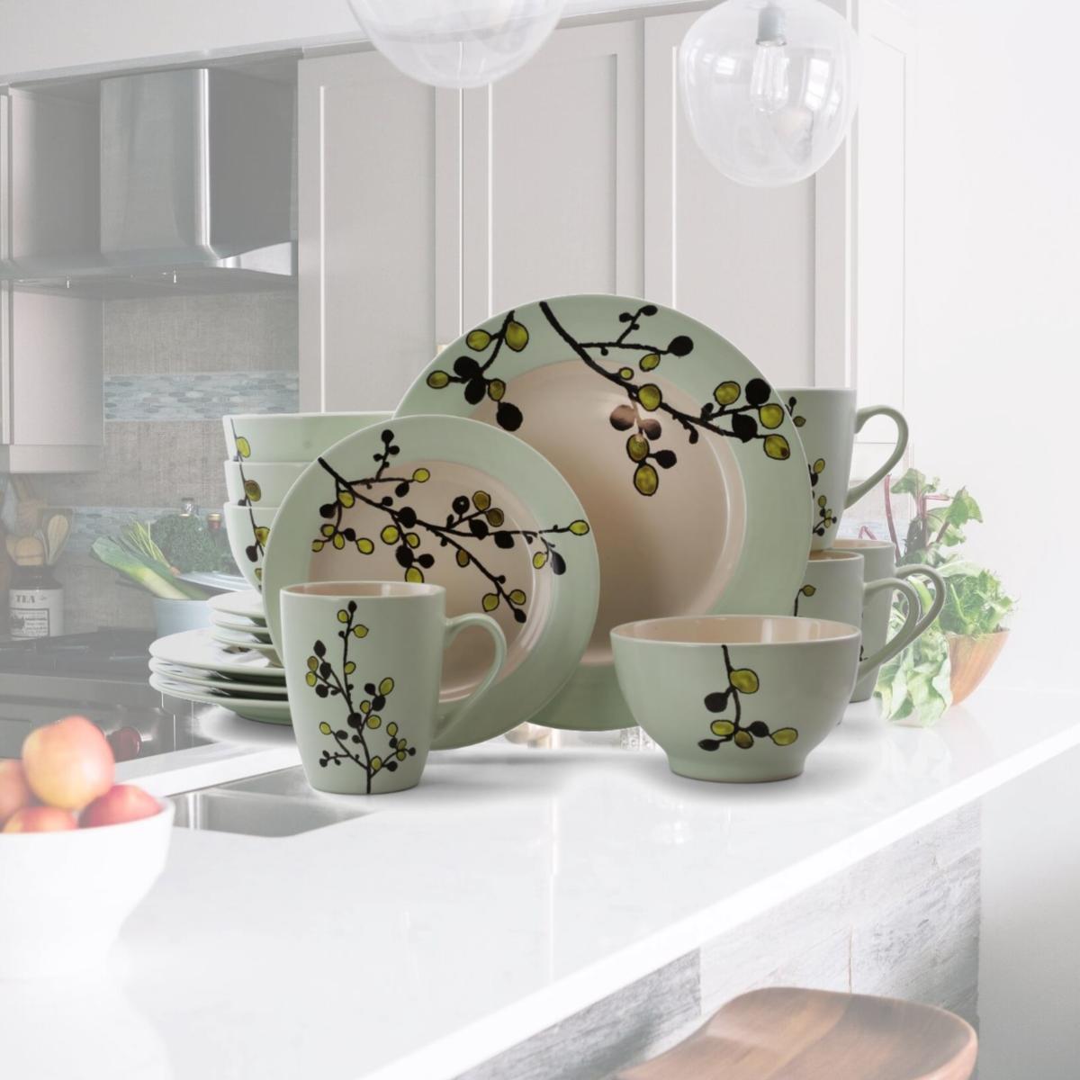 Picture of Elama EL-RETROBLOOM16 Retro Bloom Luxurious Stoneware Dinnerware with Complete Setting for 4 - 16 Piece