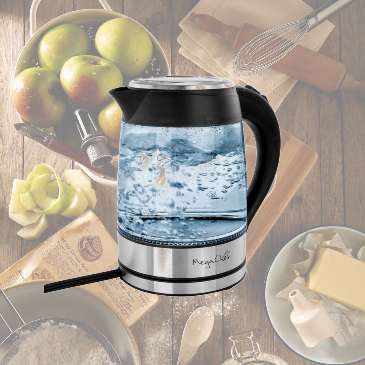 Picture of Megachef MGKTL-1752 1.8 Litre Glass Body & Stainless Steel Electric Tea Kettle