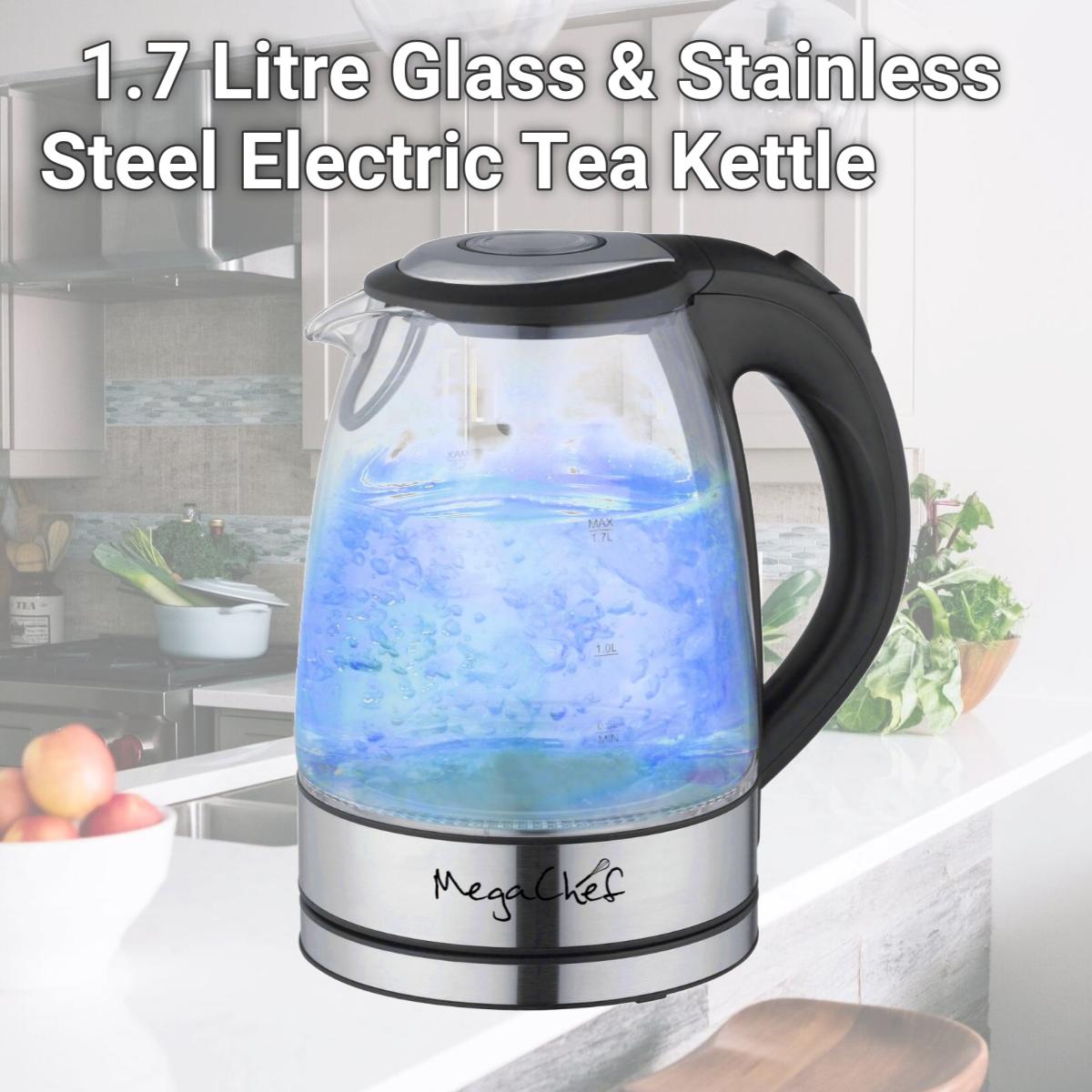 Picture of Megachef MGKTL-1761 1.7 Litre Glass & Stainless Steel Electric Tea Kettle