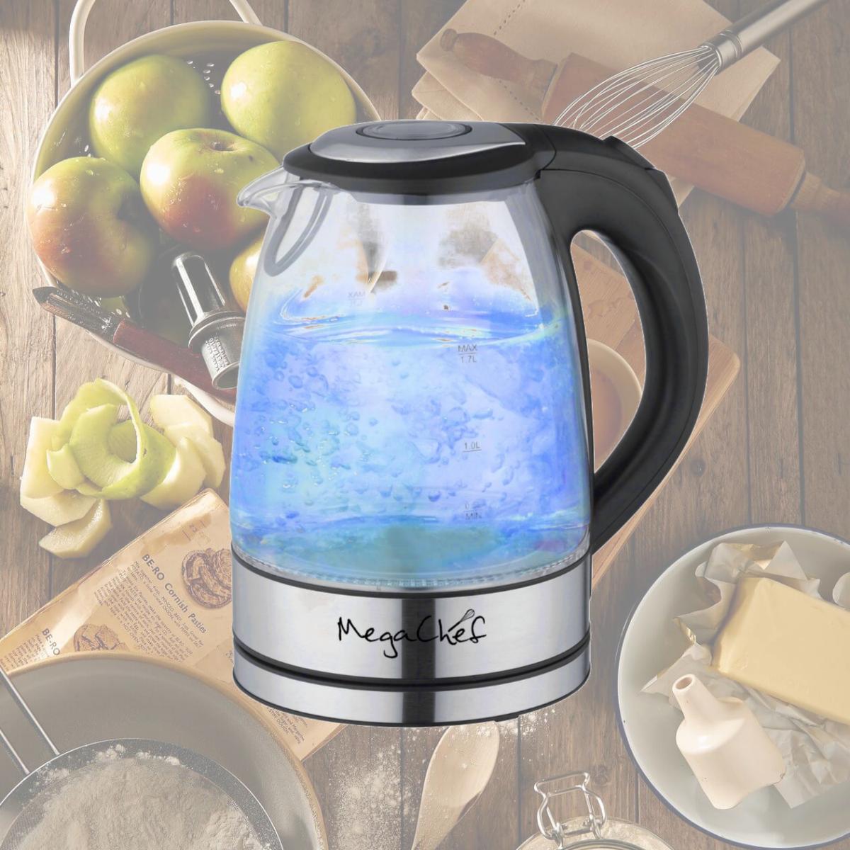 Picture of Megachef MGKTL-1761 1.7 Litre Glass & Stainless Steel Electric Tea Kettle
