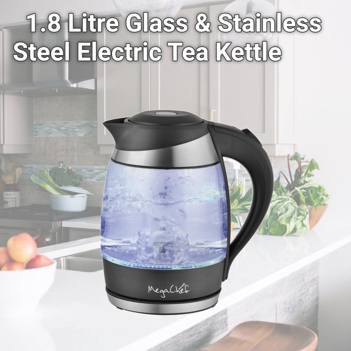 Picture of Megachef MGKTL-1757 1.8 Litre Glass & Stainless Steel Electric Tea Kettle