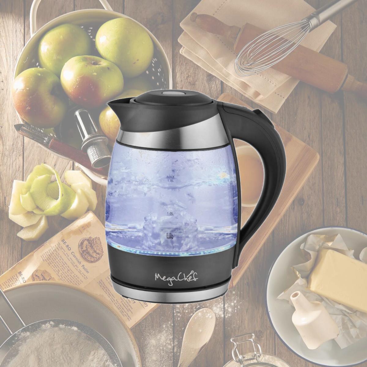 Picture of Megachef MGKTL-1757 1.8 Litre Glass & Stainless Steel Electric Tea Kettle