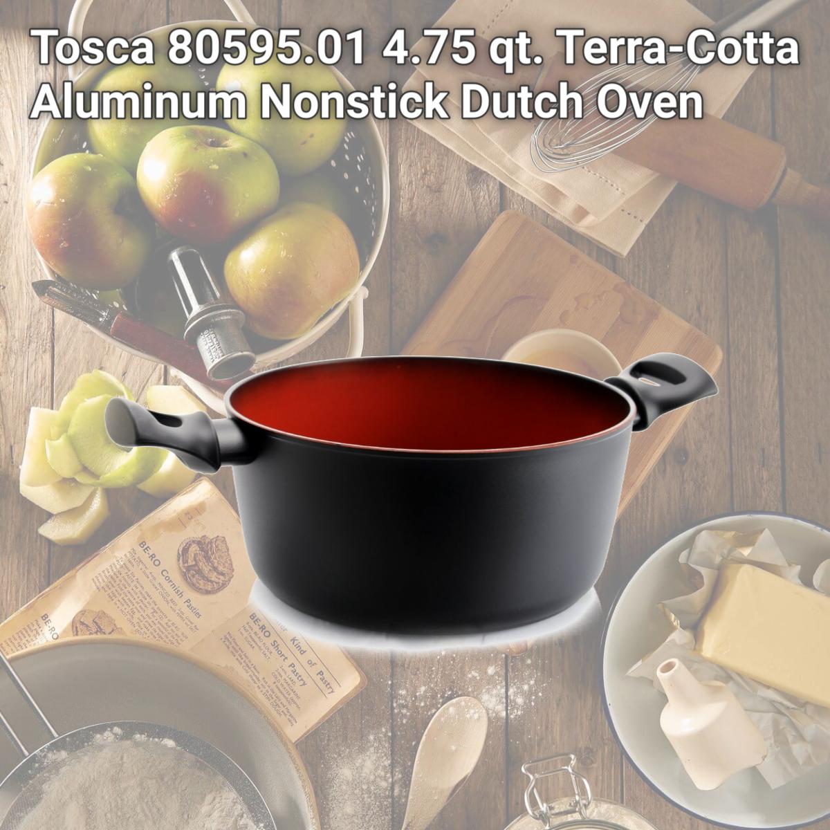Picture of Tosca 80595.01 4.75 qt. Terra-Cotta Aluminum Nonstick Dutch Oven