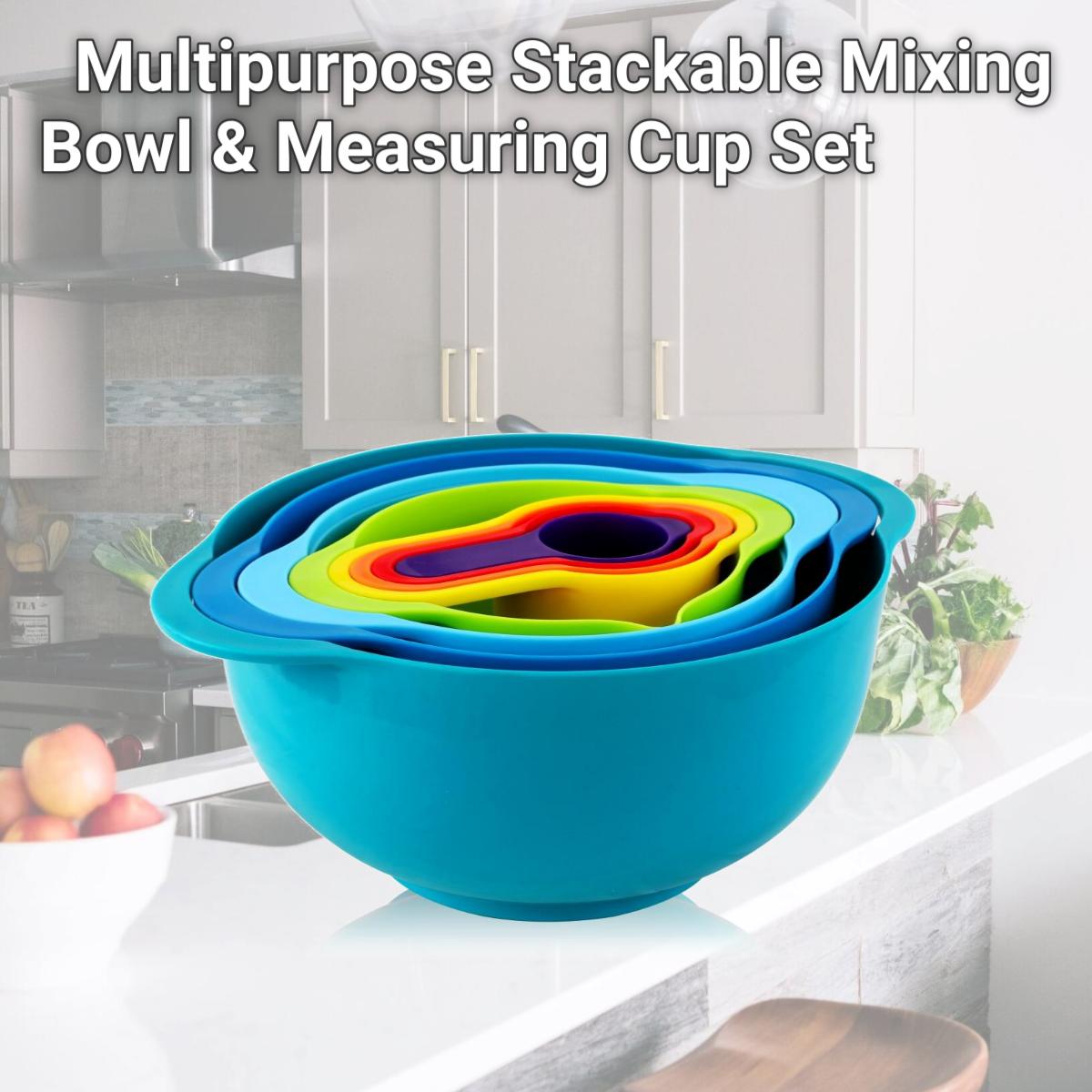 Picture of Megachef MG-9M Multipurpose Stackable Mixing Bowl & Measuring Cup Set