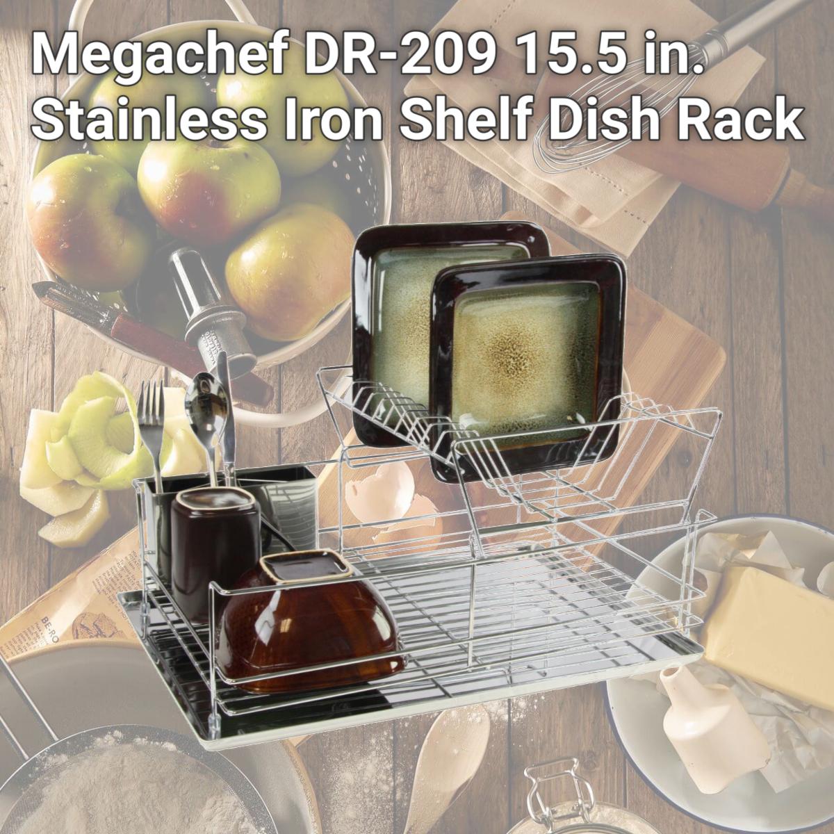 Picture of Megachef DR-209 15.5 in. Stainless Iron Shelf Dish Rack