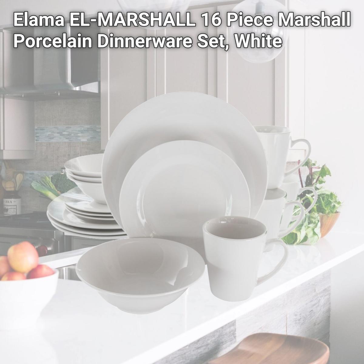 Picture of Elama EL-MARSHALL 16 Piece Marshall Porcelain Dinnerware Set, White