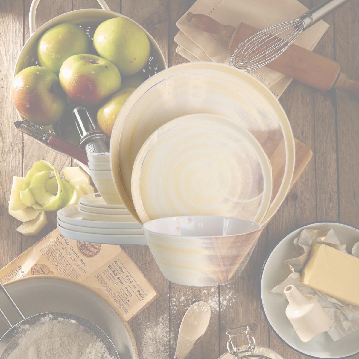 Picture of Elama EL-CRAFTEDCLAY 12 Piece Crafted Clay Lightweight Melamine Dinnerware Set, Cream