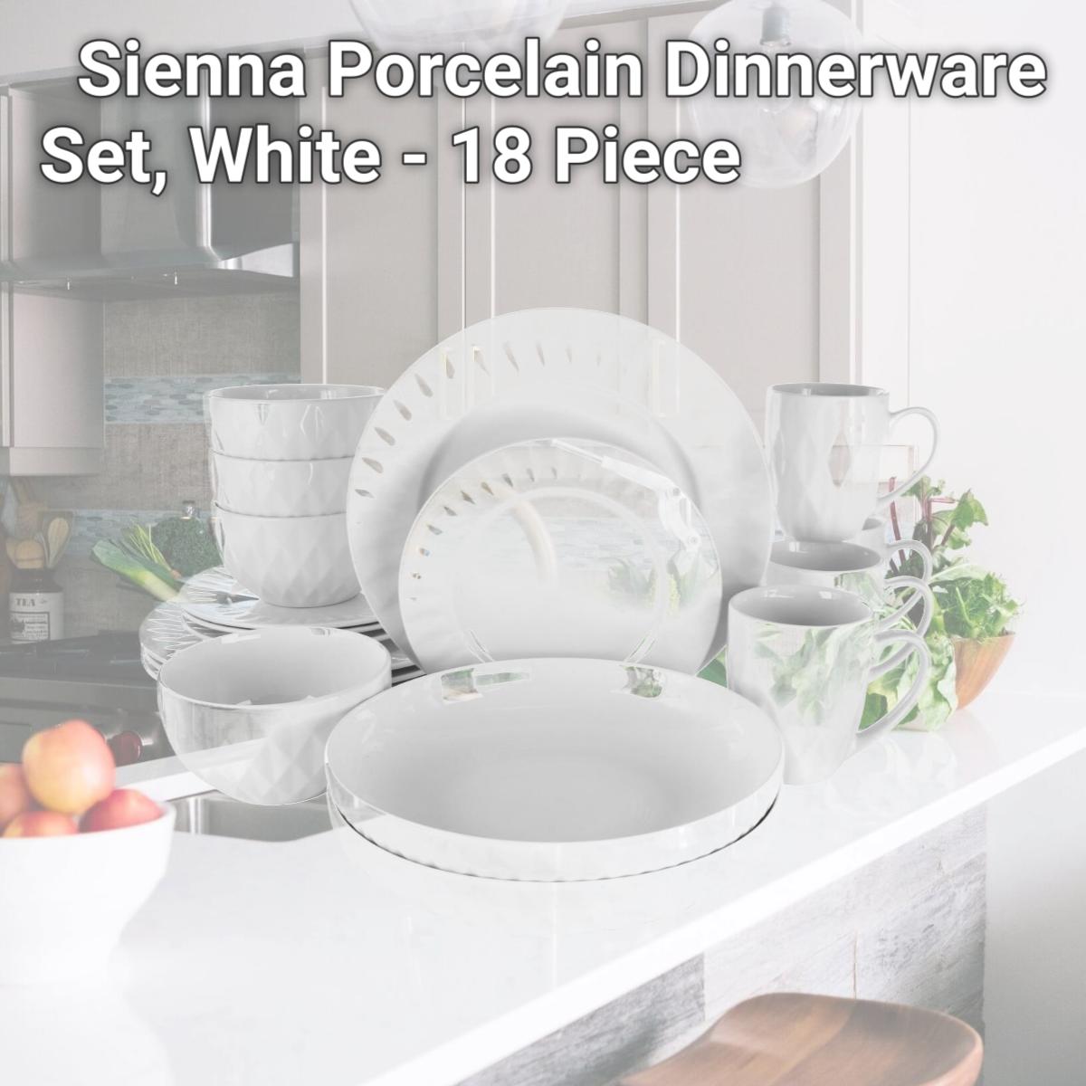 Picture of Elama EL-SIENNA Sienna Porcelain Dinnerware Set, White - 18 Piece