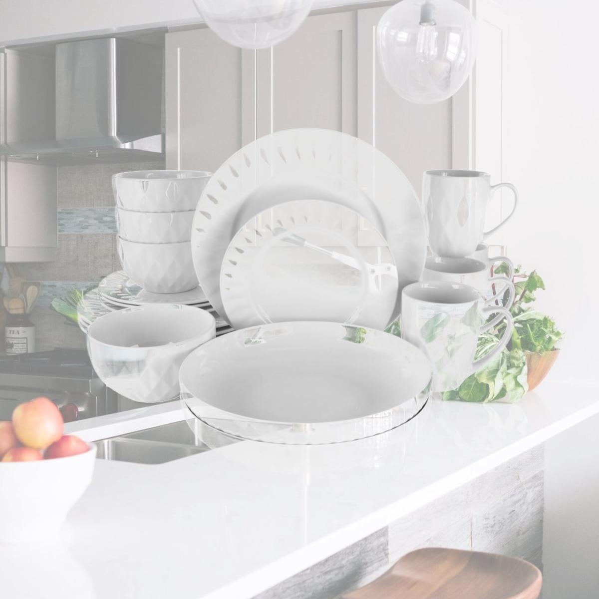 Picture of Elama EL-SIENNA Sienna Porcelain Dinnerware Set, White - 18 Piece