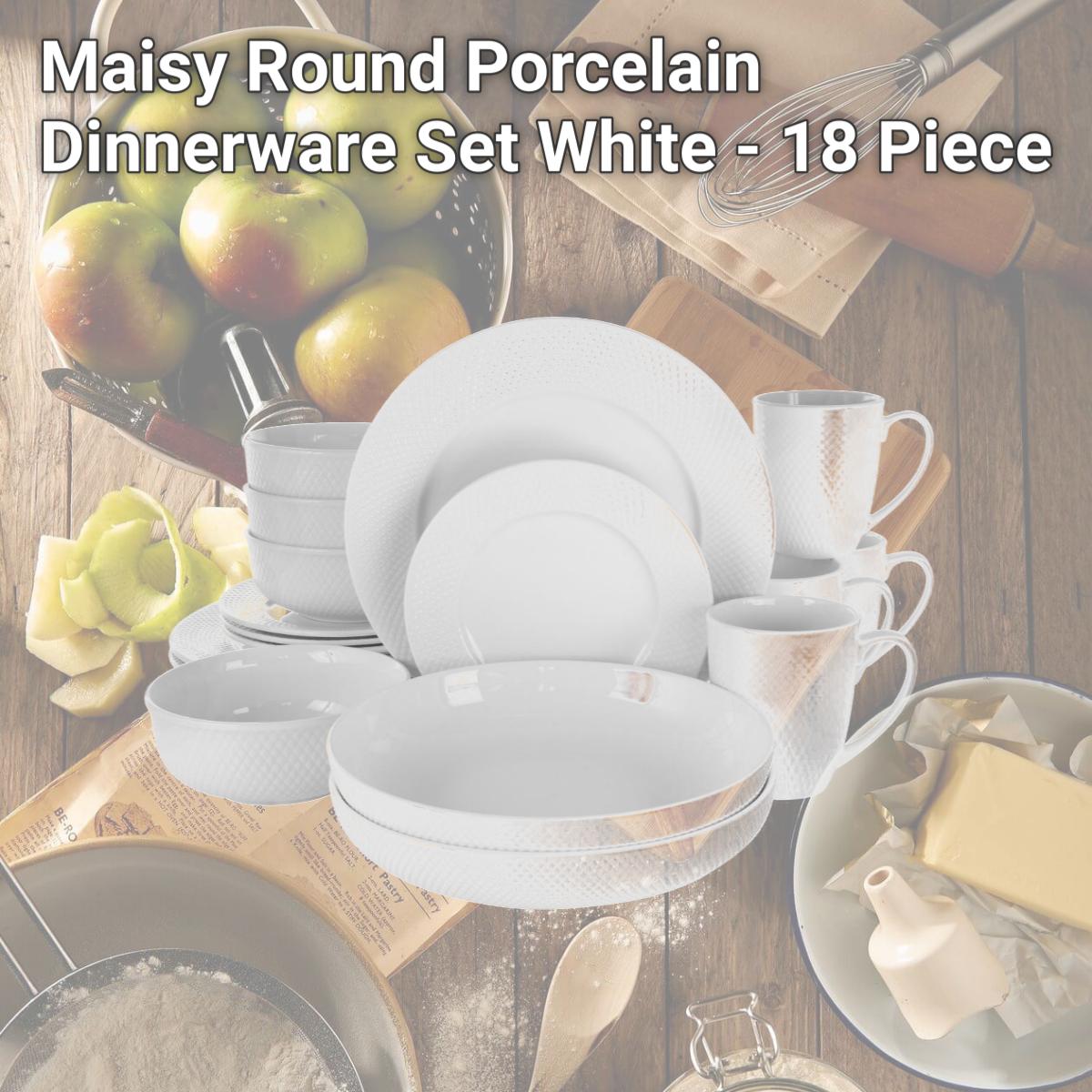 Picture of Elama EL-MAISY Maisy Round Porcelain Dinnerware Set, White - 18 Piece