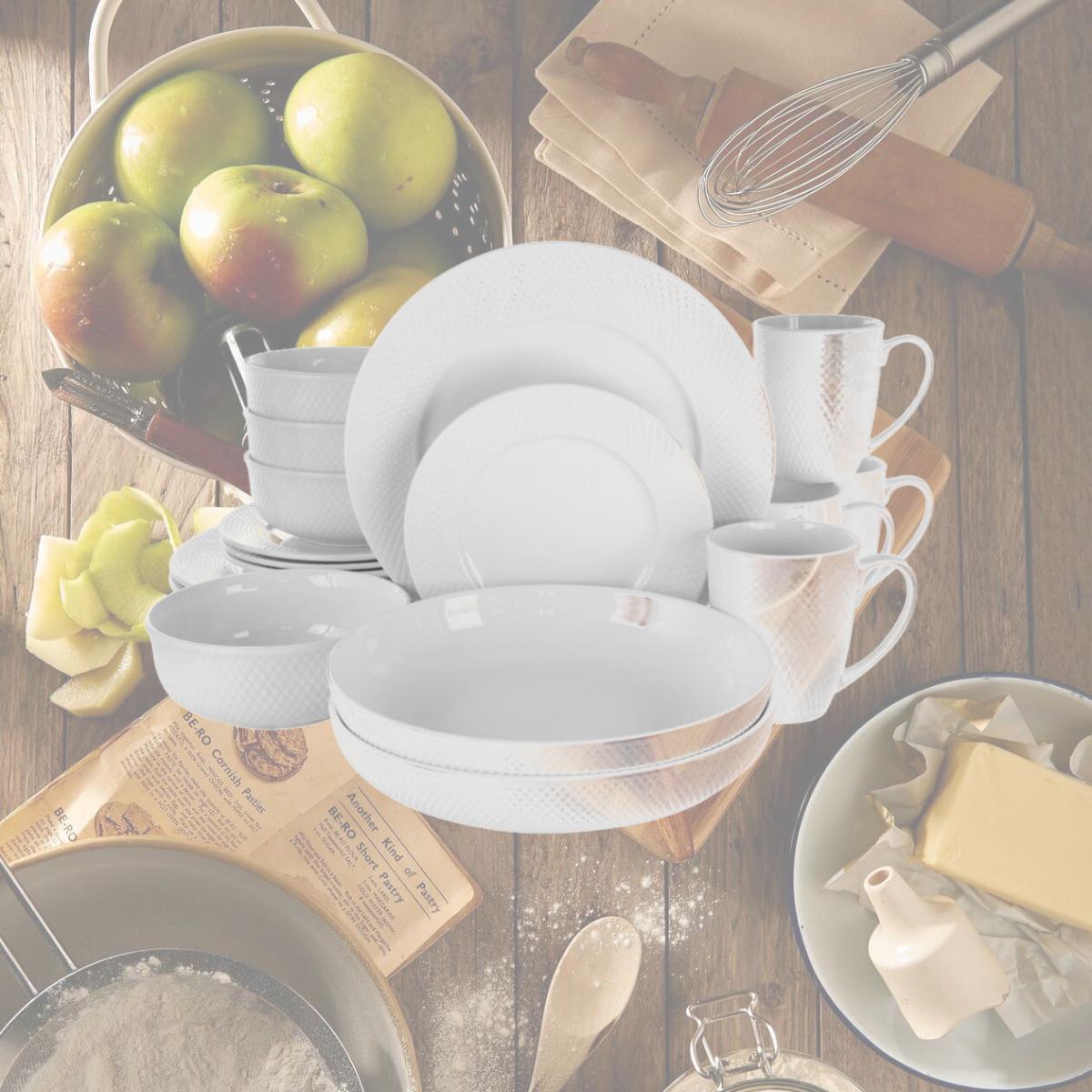 Picture of Elama EL-MAISY Maisy Round Porcelain Dinnerware Set, White - 18 Piece