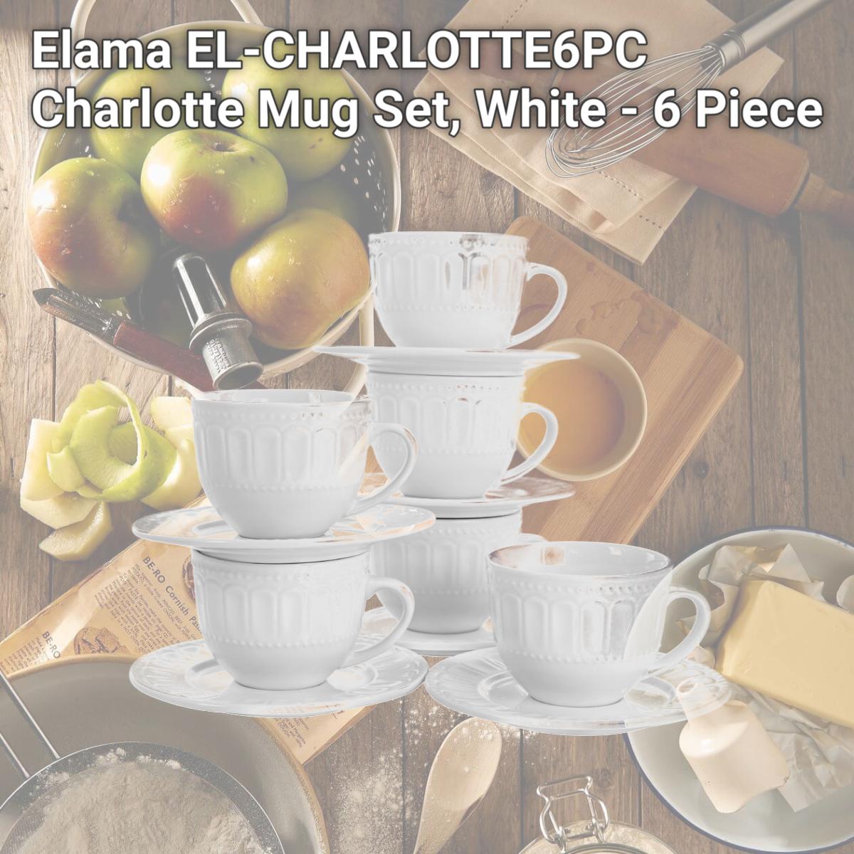 Picture of Elama EL-CHARLOTTE6PC Charlotte Mug Set, White - 6 Piece