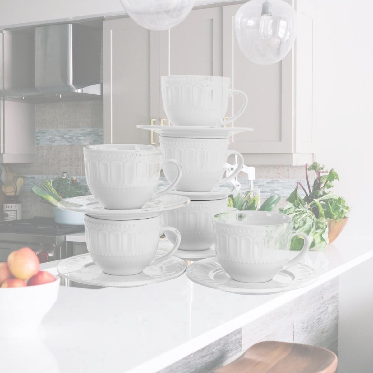 Picture of Elama EL-CHARLOTTE6PC Charlotte Mug Set, White - 6 Piece
