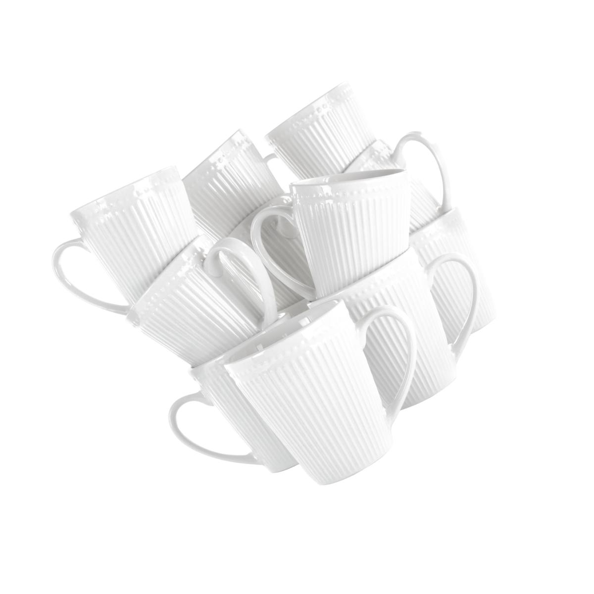 Picture of Elama EL-MADELINE12PC Madeline Porcelain Mug Set, White - 12 Piece