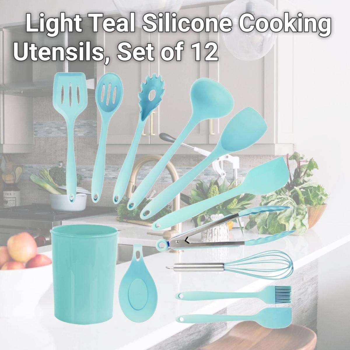 Picture of MegaChef MGSP-814 Light Teal Silicone Cooking Utensils, Set of 12