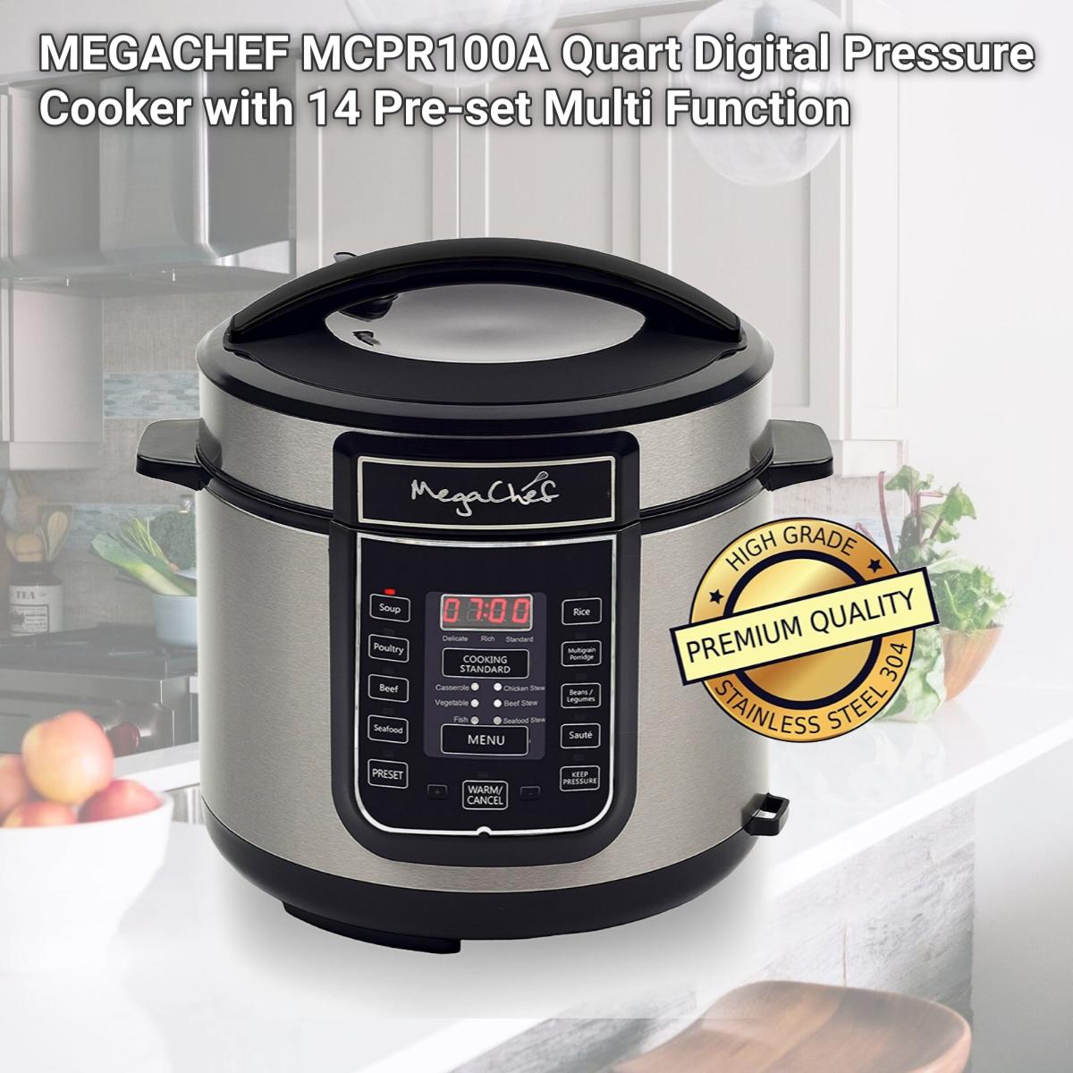 Picture of MEGACHEF MCPR100A Quart Digital Pressure Cooker with 14 Pre-set Multi Function