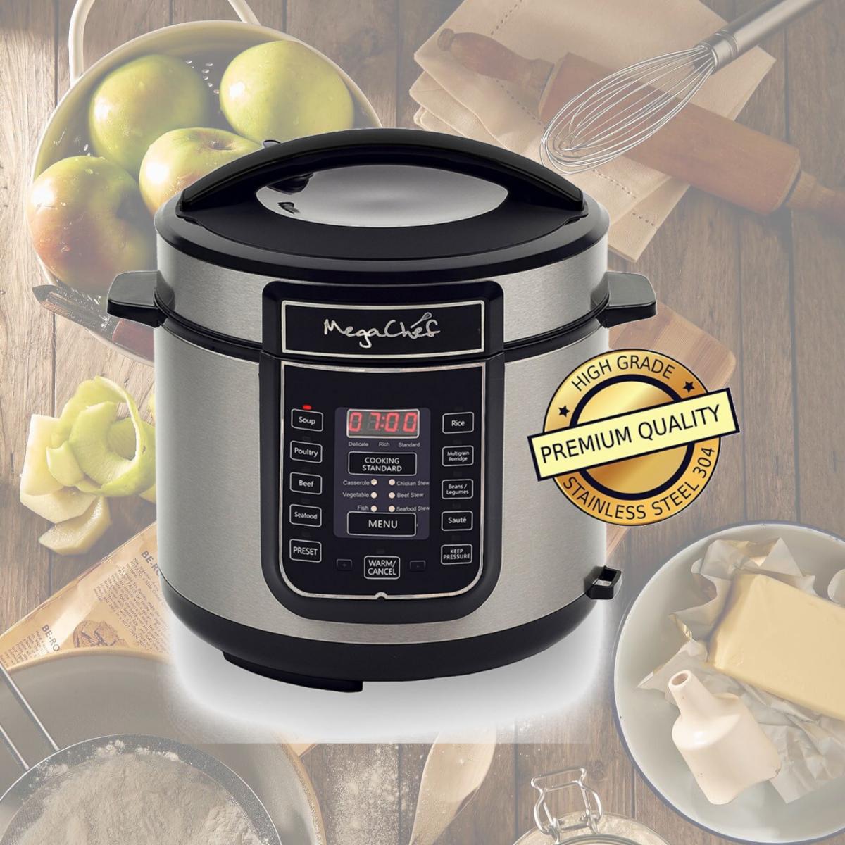 Picture of MEGACHEF MCPR100A Quart Digital Pressure Cooker with 14 Pre-set Multi Function