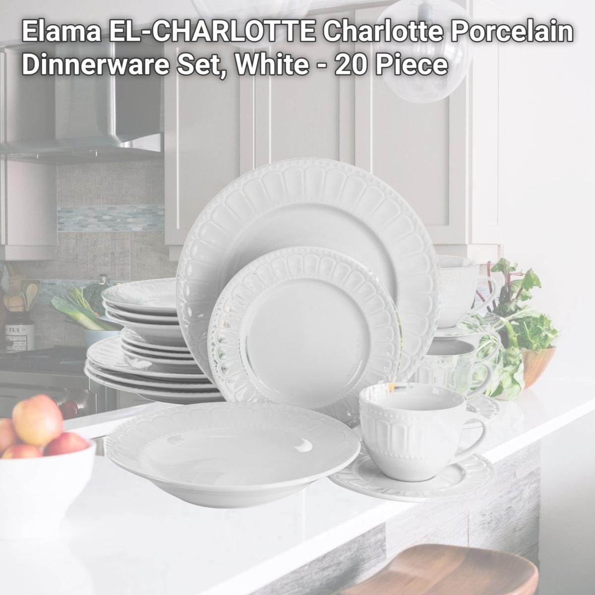 Picture of Elama EL-CHARLOTTE Charlotte Porcelain Dinnerware Set, White - 20 Piece
