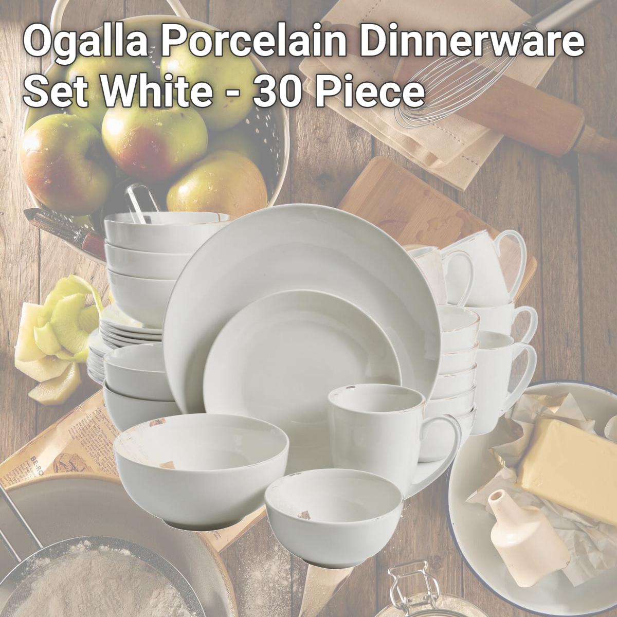 Picture of Gibson Home 105966.3 Ogalla Porcelain Dinnerware Set, White - 30 Piece