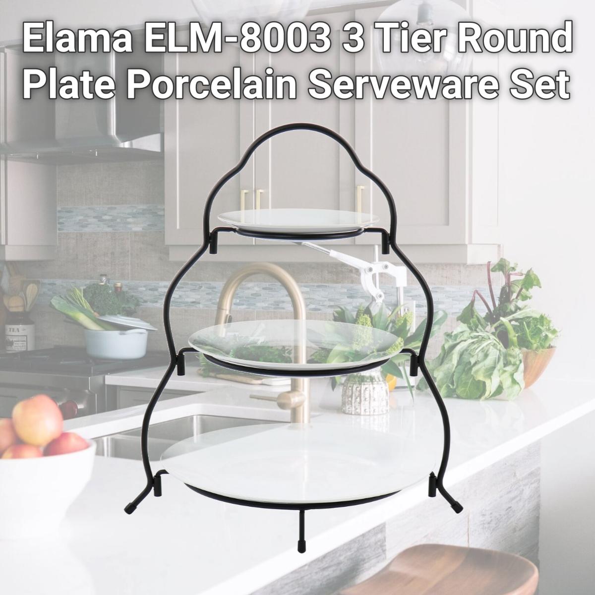 Picture of Elama ELM-8003 3 Tier Round Plate Porcelain Serveware Set