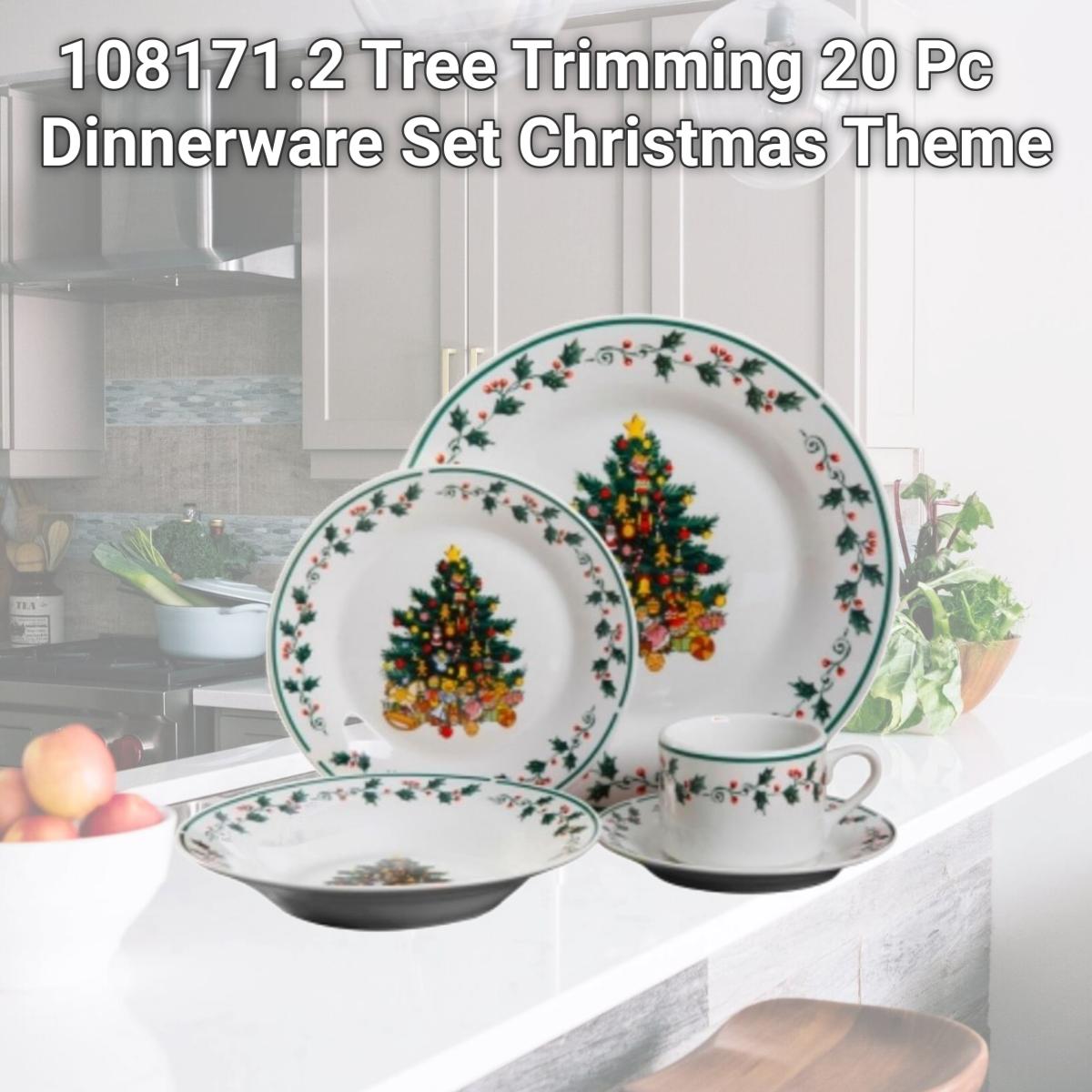 Picture of Gibson Home 108171.2 Tree Trimming 20 Pc Dinnerware Set Christmas Theme