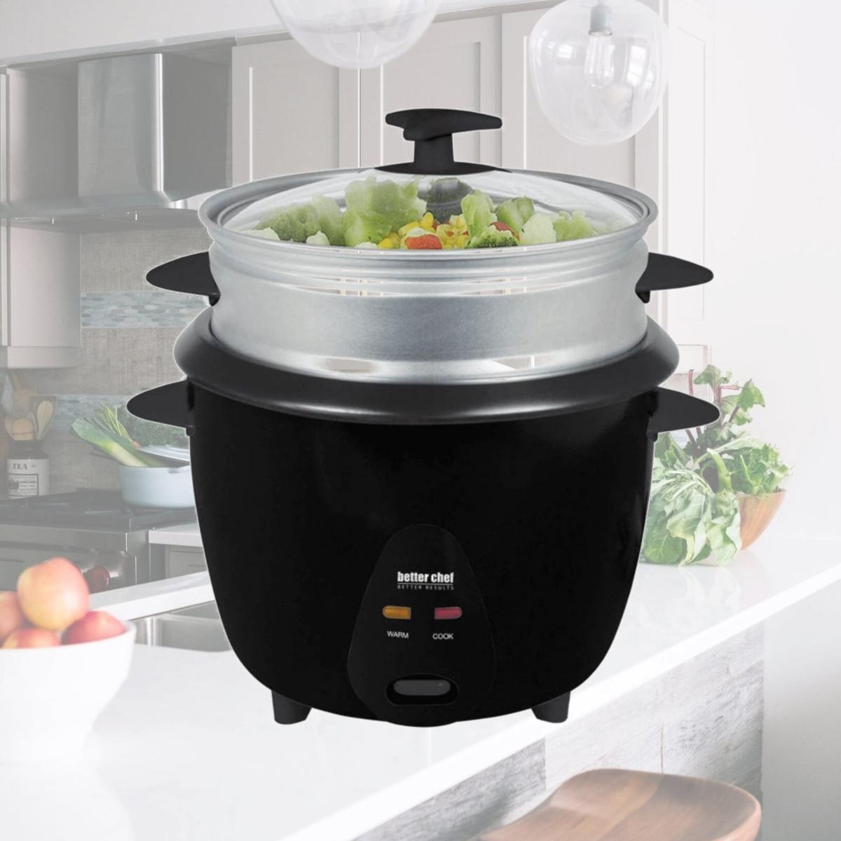 Picture of Better Chef IM-406ST 5 Cup Rice Cooker with Food Steamer Attachment