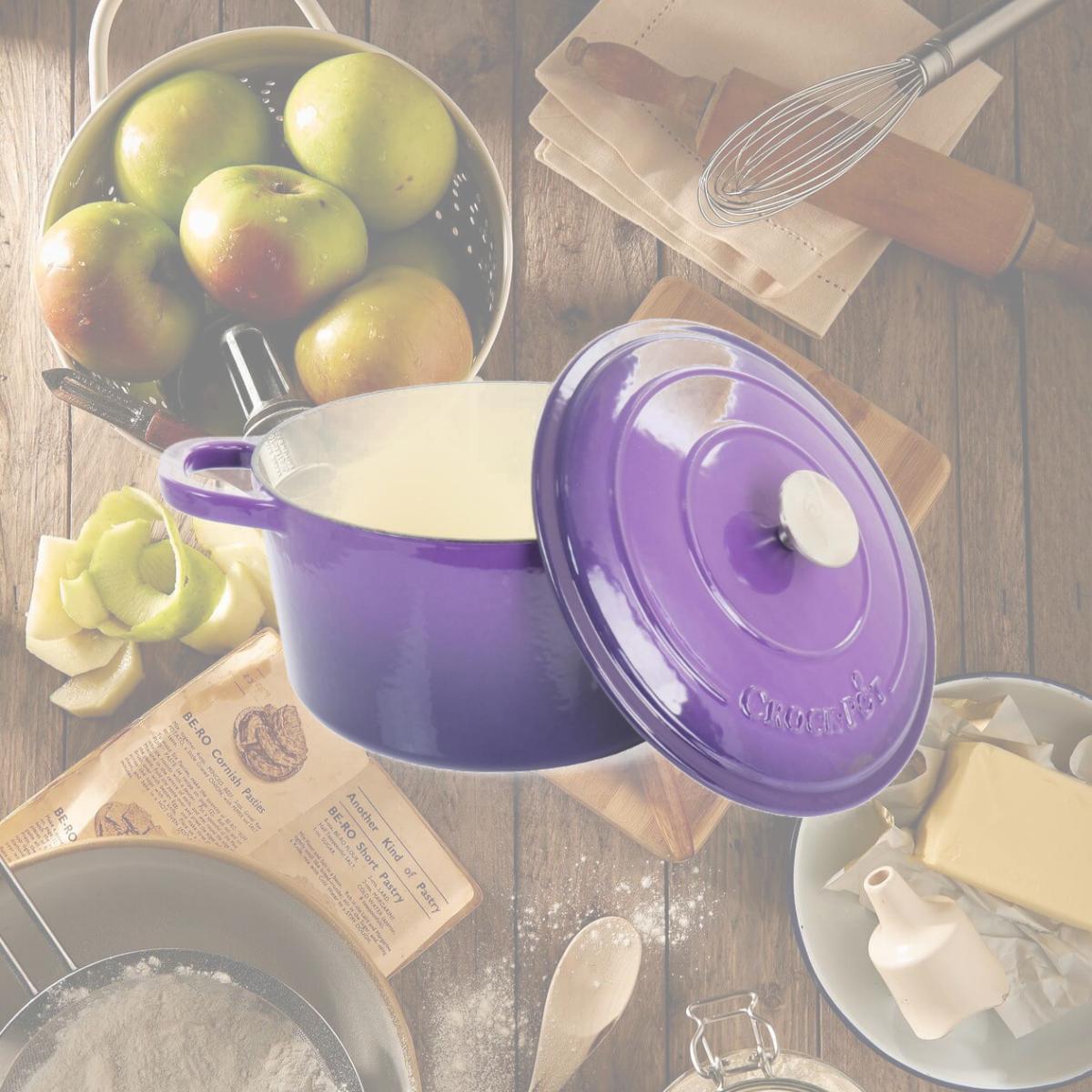 Picture of Crock Pot 128606.02 7 Quart Artisan Enameled Cast Iron Dutch Oven with Lid, Lavender - 2 Piece