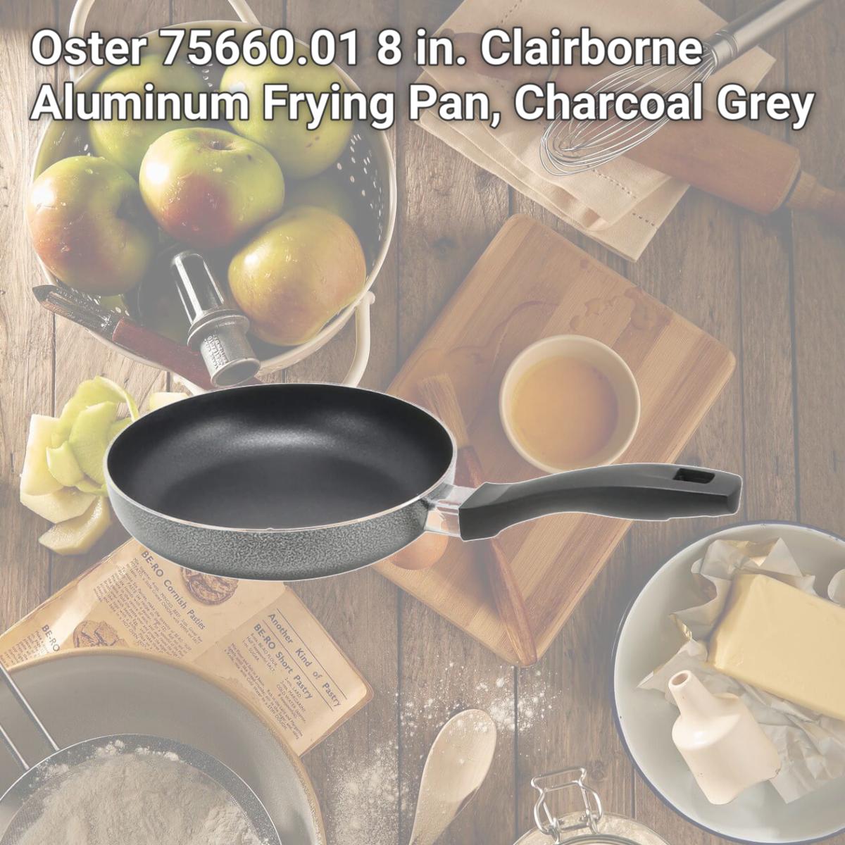 Picture of Oster 75660.01 8 in. Clairborne Aluminum Frying Pan, Charcoal Grey
