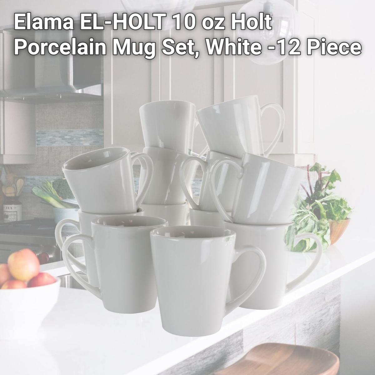 Picture of Elama EL-HOLT 10 oz Holt Porcelain Mug Set, White -12 Piece