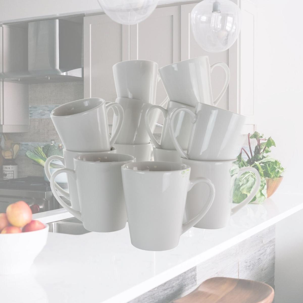 Picture of Elama EL-HOLT 10 oz Holt Porcelain Mug Set, White -12 Piece