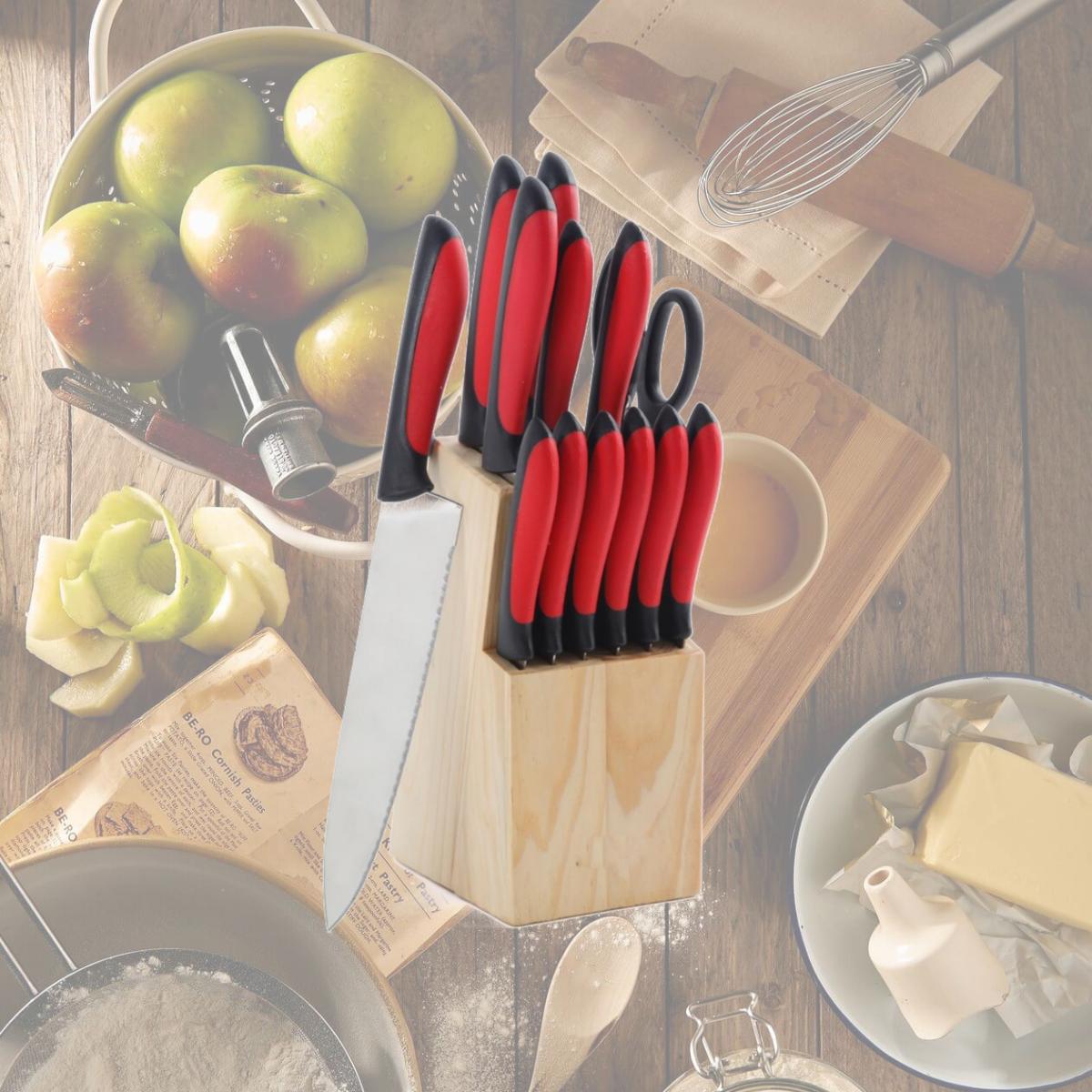 Picture of MegaChef MC-C51000 Cutlery Set, Red - 14 Piece