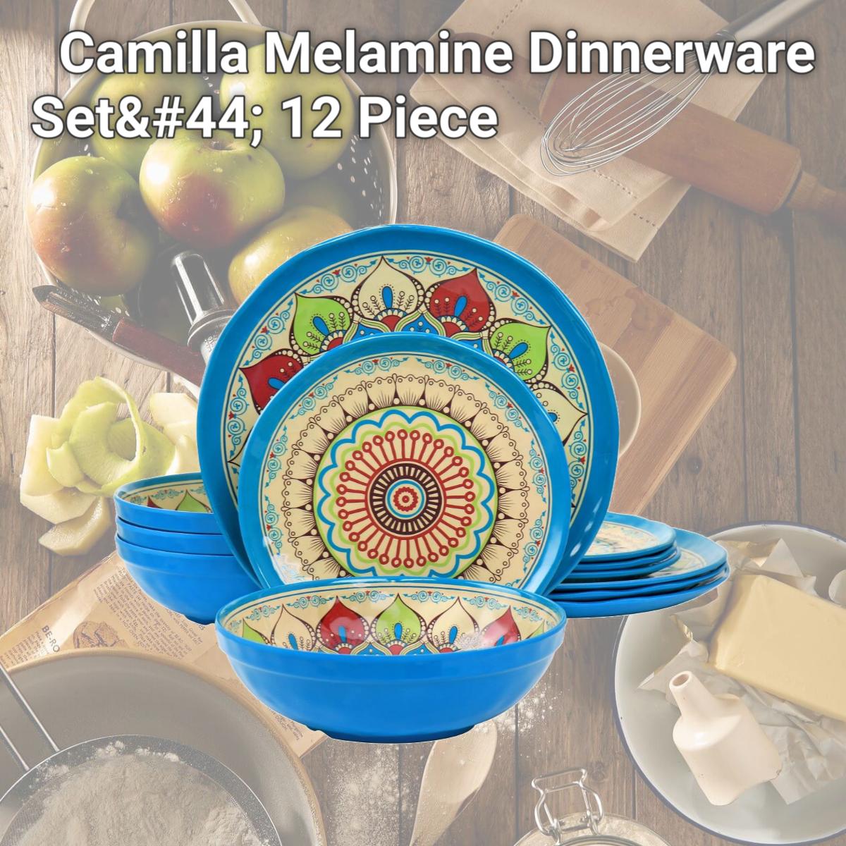Picture of Elama EL-CAMILLA Camilla Melamine Dinnerware Set, 12 Piece
