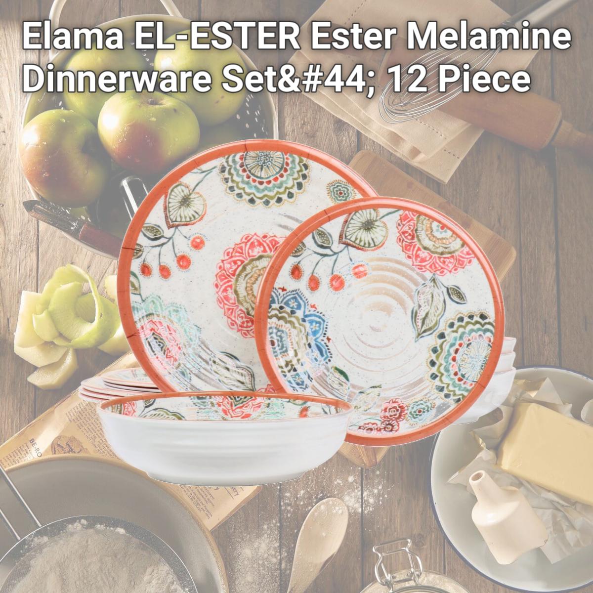 Picture of Elama EL-ESTER Ester Melamine Dinnerware Set, 12 Piece