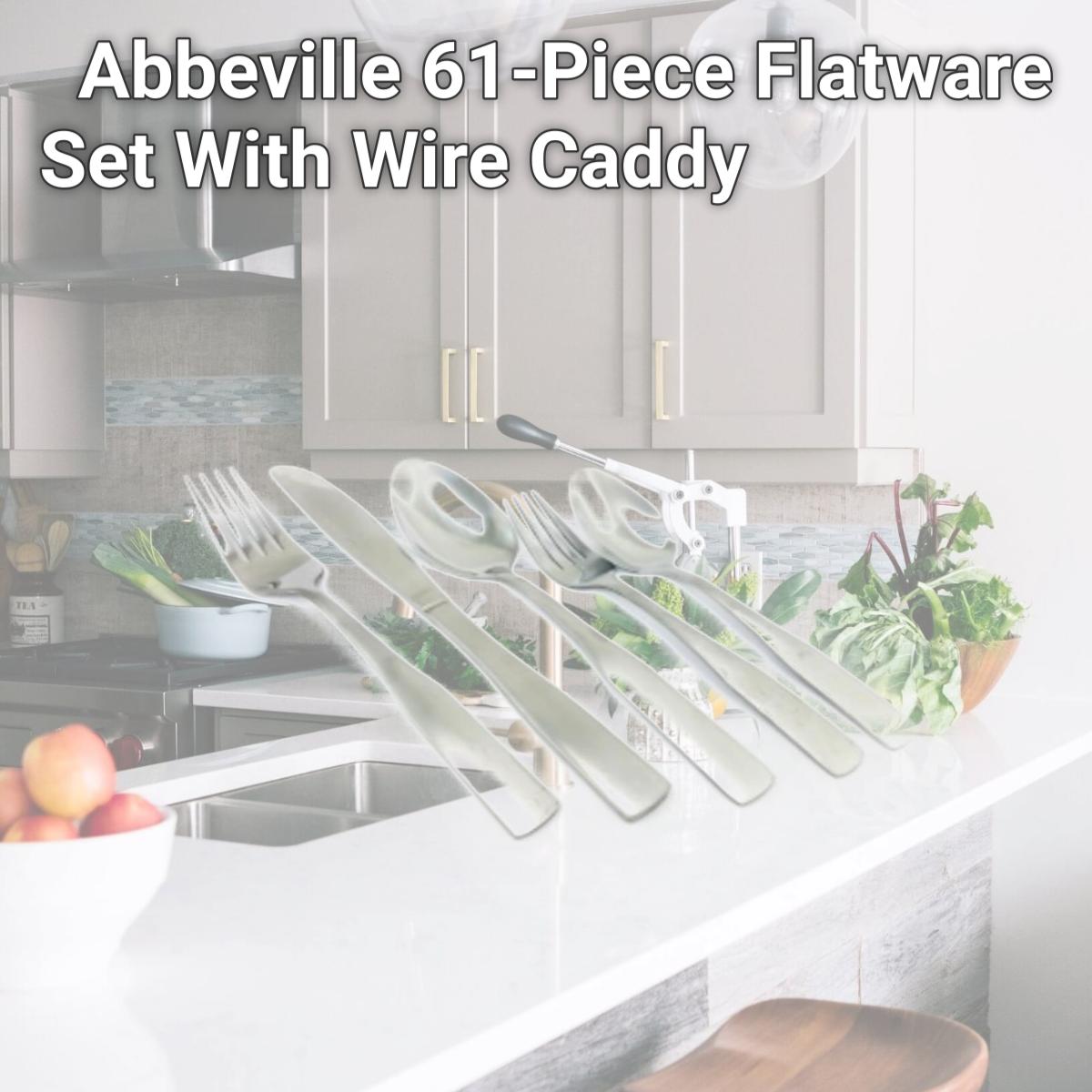 Picture of Gibson Home 69937.61 Abbeville 61-Piece Flatware Set With Wire Caddy