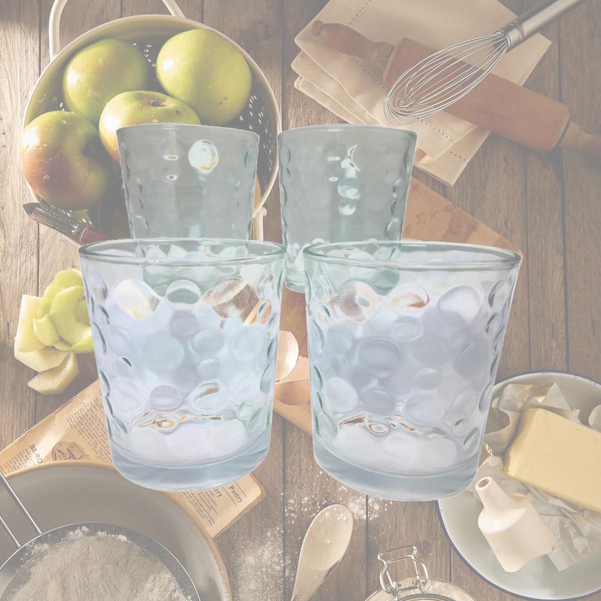 Picture of Gibson 92087.04 13 oz Great Foundations Double Old Fashioned Glass Set, Bubbles Pattern - 4 Piece