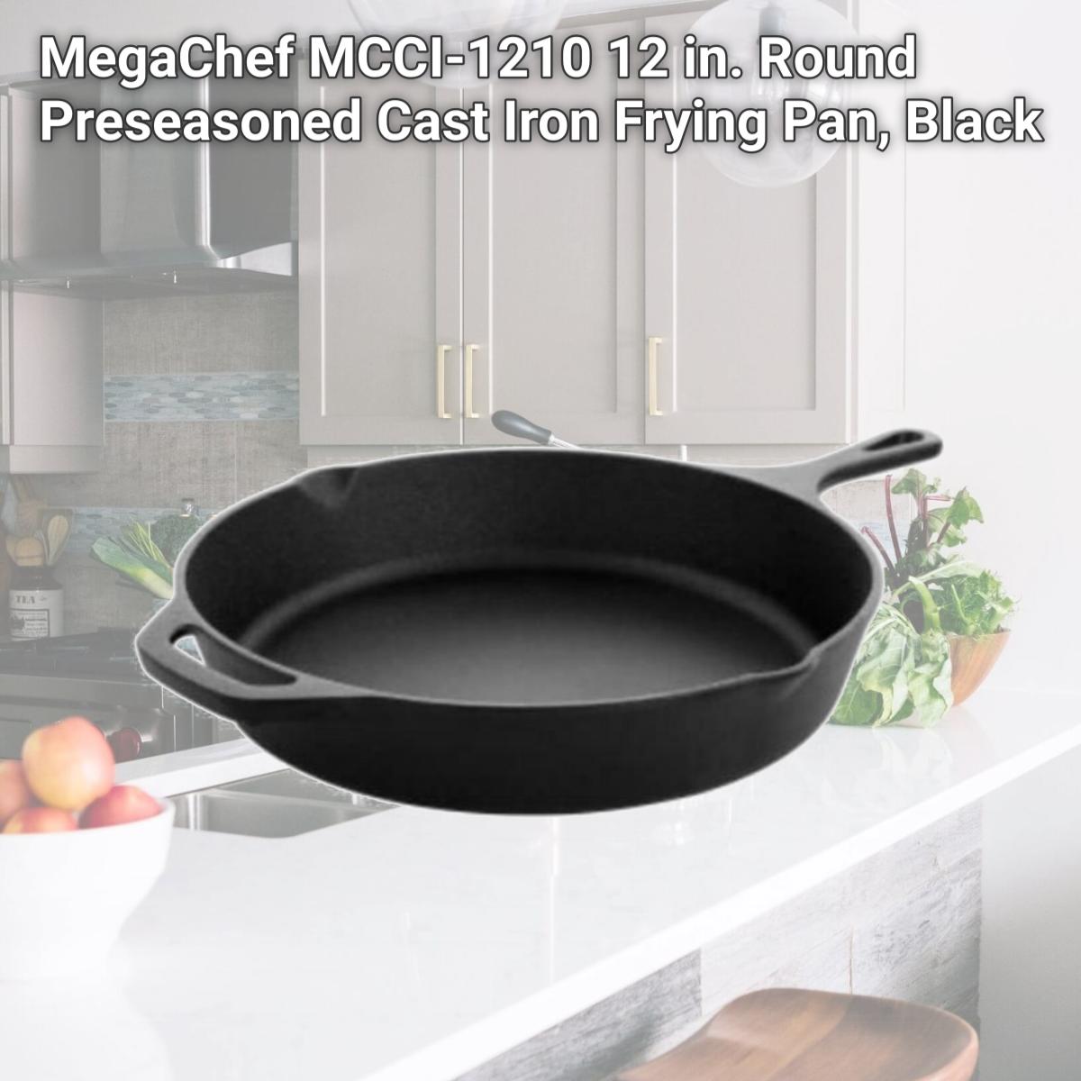 Picture of MegaChef MCCI-1210 12 in. Round Preseasoned Cast Iron Frying Pan, Black