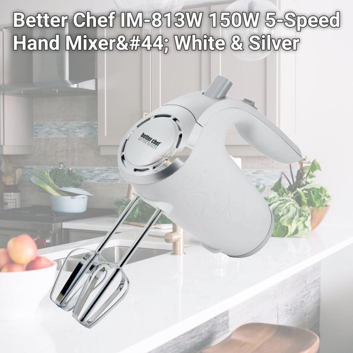 Picture of Better Chef IM-813W 150W 5-Speed Hand Mixer, White & Silver