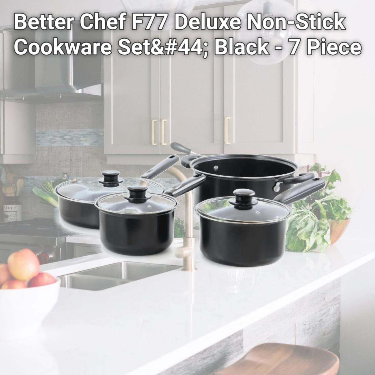Picture of Better Chef F77 Deluxe Non-Stick Cookware Set, Black - 7 Piece