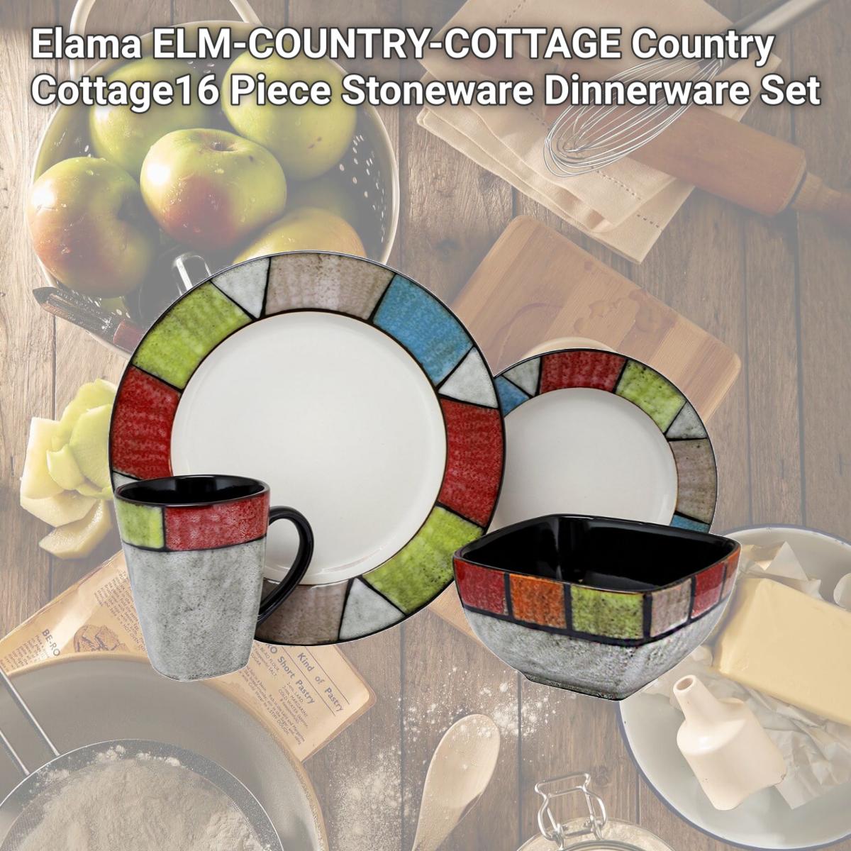 Picture of Elama ELM-COUNTRY-COTTAGE Country Cottage16 Piece Stoneware Dinnerware Set