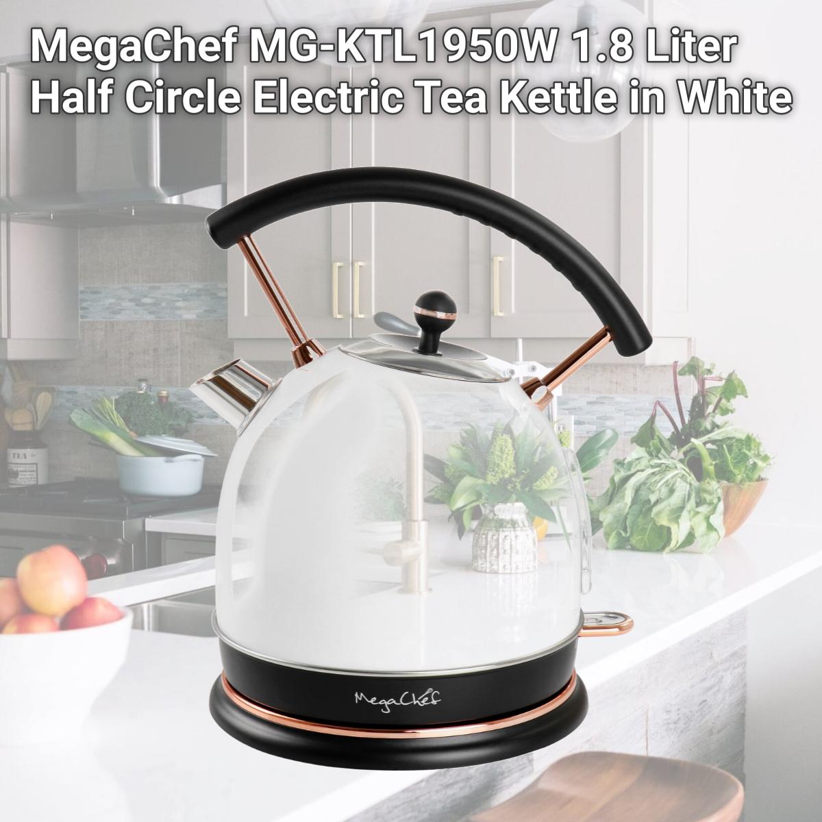 Picture of MegaChef MG-KTL1950W 1.8 Liter Half Circle Electric Tea Kettle in White