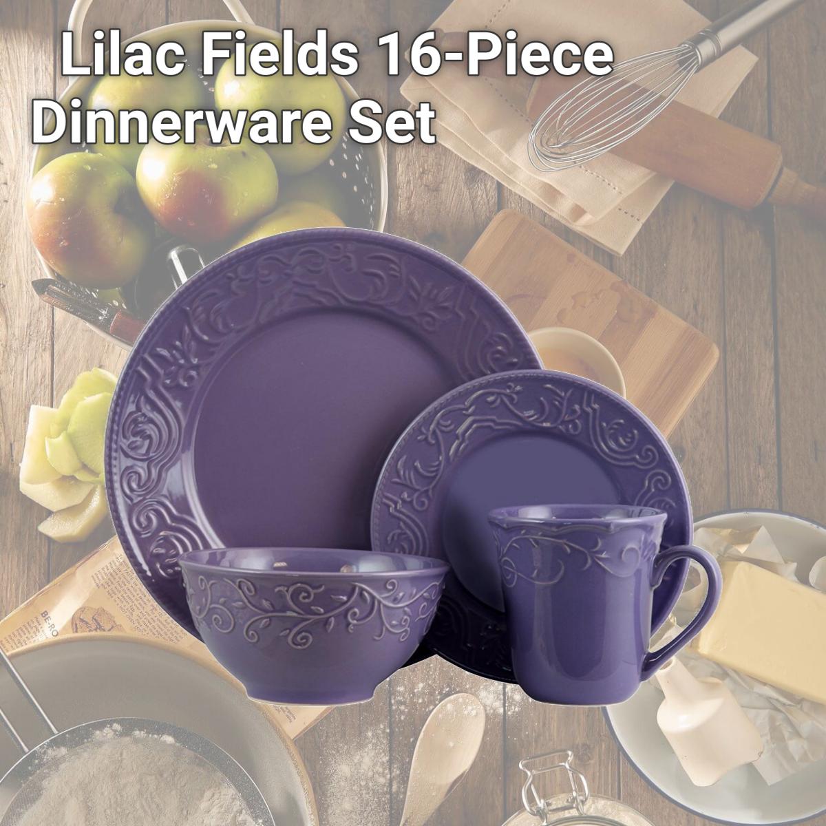 Picture of Elama ELM-LILAC-FIELDS Lilac Fields 16-Piece Dinnerware Set