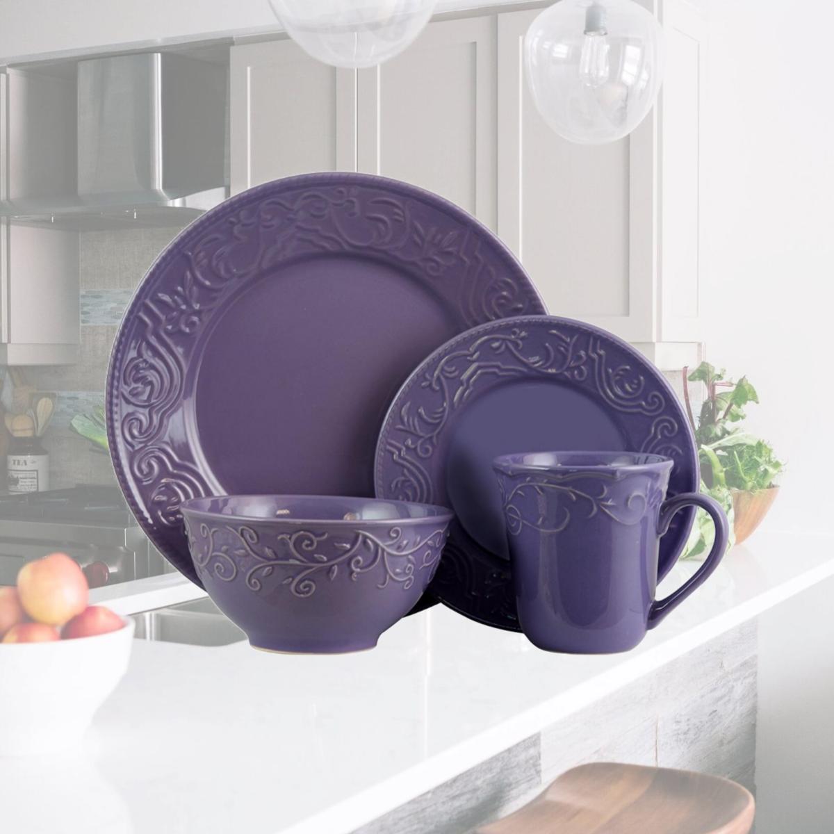 Picture of Elama ELM-LILAC-FIELDS Lilac Fields 16-Piece Dinnerware Set